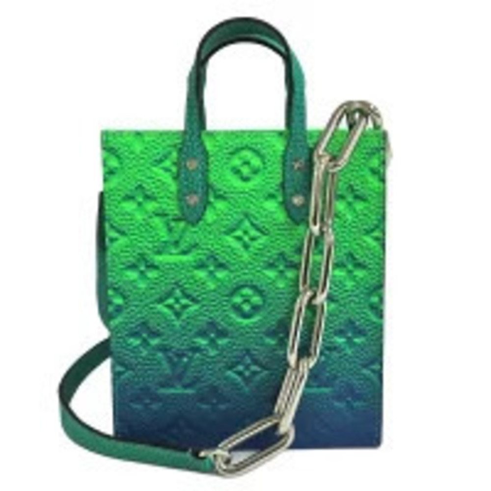 Louis Vuitton Monogram Empreinte Taurillon Illusion Leather Tote Bag Green Blue